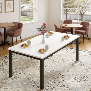 GustoWave Industrial Dining Table for 6-8 People, with Metal Legs - 1 of 4