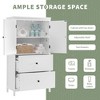 43.30"Bathroom Storage Cabinet, Cabinet with Two Doors and Drawers, Adjustable Shelf, Black - 4 of 4