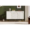 Airsurfer Metal foot three drawer two door dining cabinet, combining high-quality wood and metal, simple style, multifunctional storage cabinet - 2 of 4