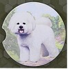 E & S Imports 2.5 Inch Bichon Frise Car Coaster Super Absorbent Coasters - 3 of 3