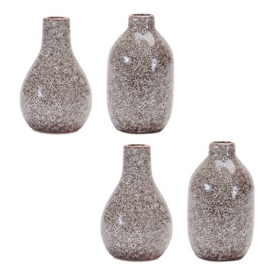 Speckled Ceramic Bottle Vase (Set of 4)