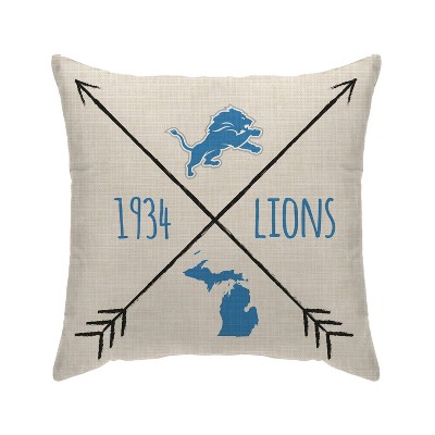 NFL Detroit Lions Cross Arrow Decorative Throw Pillow