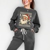 Simply Sage Market Ugly Sweater Santa Face Lightweight Garment Dyed Sweatshirt - 2 of 4