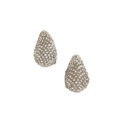SOHI Women's Crystal Silver The Medium Cristal Teardrop Stud Earrings