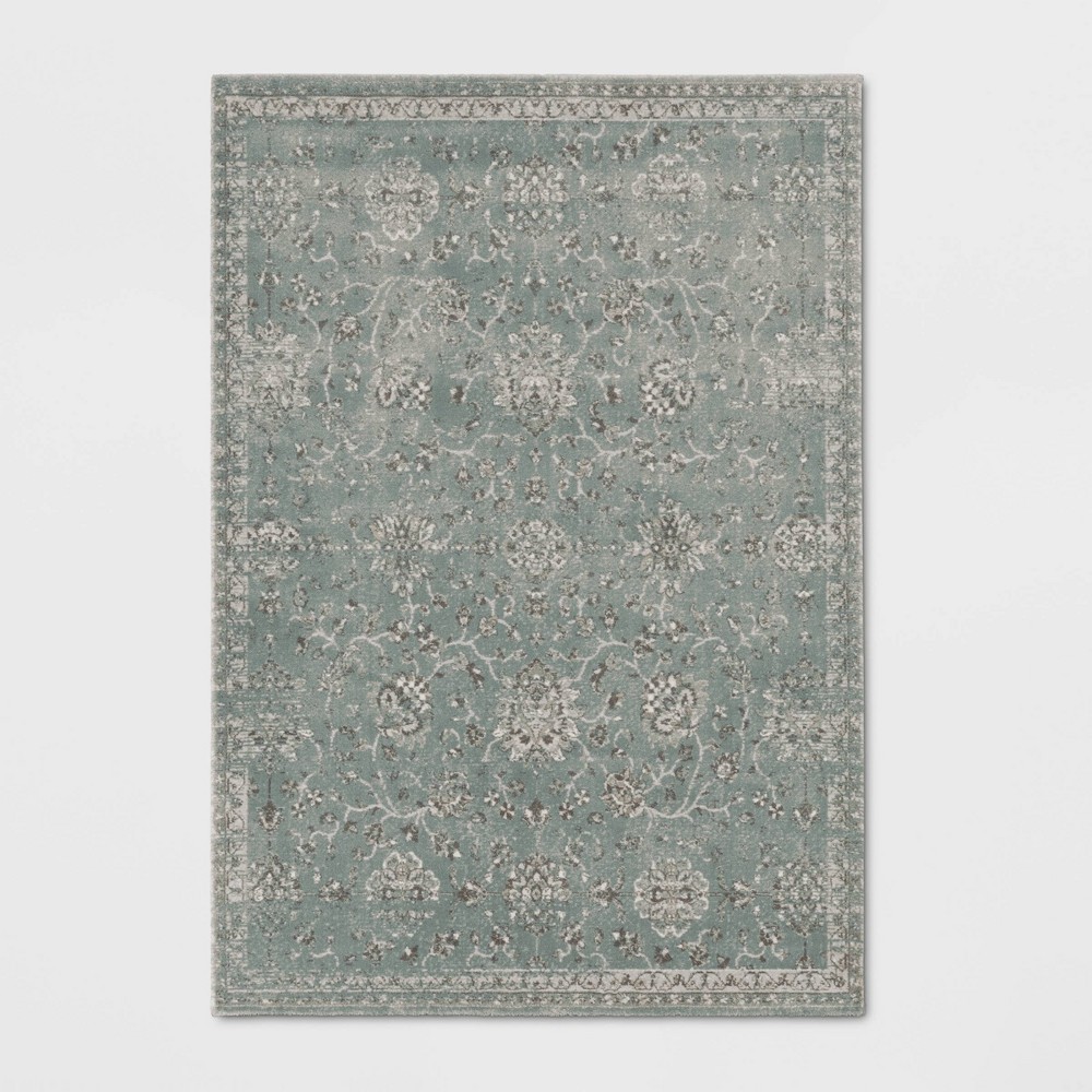 9'x12' Latimer Distressed Persian Style Woven Area Rug Light Blue - Threshold™