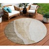 Brown And Taupe Abstract Washable Indoor Outdoor Area Rug - 2 of 4