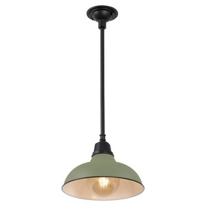 JONATHAN Y Jasper Farmhouse Industrial Indoor/Outdoor Iron LED Pendant - 1 of 4