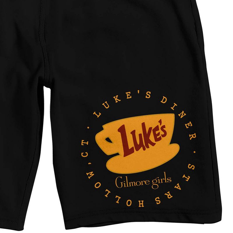 Gilmore Girls Luke's Diner Logo Men's Black Sleep Shorts, 2 of 4