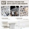 Ludomide Crystal Ceiling Fan with Lights Modern Chandelier Fan with Remote Chrome Reversible Fan Light Fixture for Bedroom Dining Room 52" - 4 of 4