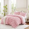 Kumasinova 2/3 PCS Twin Textured Floral Comforter Set with Bow Tie Accents,Soft Brushed Microfiber Bedding Set with Comforter & Sham,Machine Washable - 2 of 4
