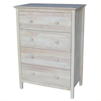 Wood 4-Drawer Chest Gray-Pemberly Row