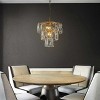 ALOADECOR 18'' 4-Light Mid-Century Modern Glam Antique Gold Crystal Tiered Chandelier Luxury Ceiling Hanging light For Dining Room Living Room - 2 of 4