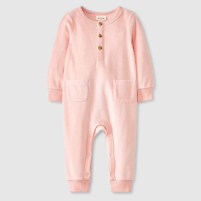 Image of Baby Velour Romper - Cat & Jack™ Pink 0-3M