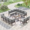 ALAULM 15 Pieces Metal Patio Furniture Set Modern Metal Outdoor Conversation Sets - 3 of 4