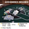 Barrington Billiards 6 Player Folding Round Card Table Casino Style 46 Inch Poker Table with Padded Rails, Cup Holders, and Poker Chips and Cards - image 4 of 4