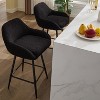 3 Soft Cushioned BY Iron Frame Double Layer Swivel Bar Stool with Armrest 2-Pack - Removable X-Shaped Legs - 3 of 4