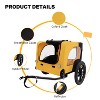 Akoasm Quick Detachable Folding Frame With Anti slip bottom plate & Hidden Towing Rope For Small And Medium Pets trailer - Yellow - 2 of 4