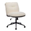 Oversize Seat Office Chair With Wheels, Backrest, Elegant Design Rolling Computer Chair, Ergonomic Design Adjustable Height Chair, Dark Gray+White - 2 of 4