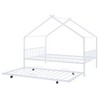 CAVINAS Full Size Bed Frame with Storage, Full-Size Bed Frame with Twin Size Trundle, House-Shaped Metal Platform for Kids, White - 4 of 4