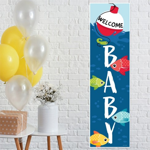 Big Dot Of Happiness Let's Go Fishing - Fish Themed Baby Shower Front Door  Decoration - Vertical Banner : Target
