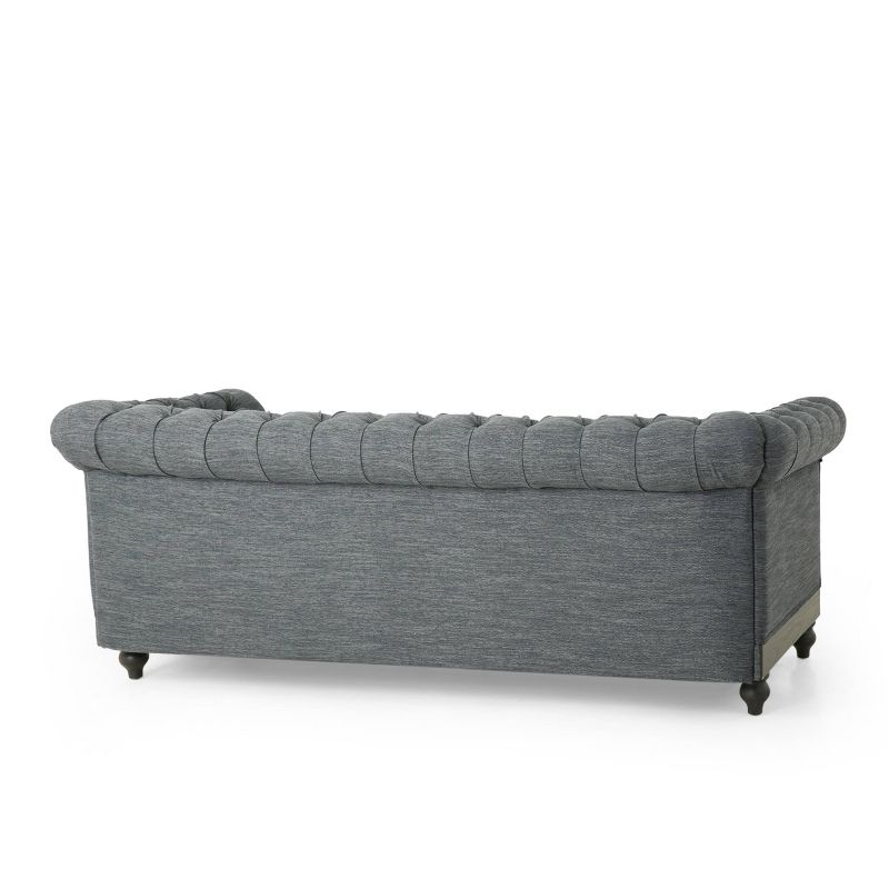 Castalia Chesterfield Tufted Fabric 3 Seater Sofa with Nailhead Trim - Christopher Knight Home, 4 of 12