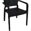 Sunnydaze Faux Wicker Rattan Design Plastic All-Weather Commercial-Grade Segonia Indoor/Outdoor Patio Dining Arm Chair - 2 of 4