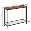 33.5 Inch Entrance Table,Sofa Table with Glass Shelf and Metal Frame Narrow Entrance Table - 3 of 4