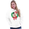 Santa Betty Boop Christmas Wreath Hoodie Sweatshirt Women Brisco Brands - 4 of 4