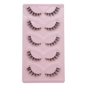 Unique Bargains 5D False Eyelashes Black 5 Pairs - 1 of 4