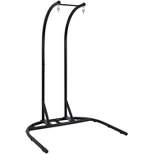 Sunnydaze Indoor/Outdoor Deluxe Powder-Coated Steel U-Shaped Hanging Egg Chair Loveseat Stand - 76" - Black