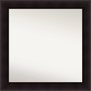 32" x 32" Non-Beveled Portico Espresso Wood Wall Mirror - Amanti Art: Modern Square, Includes Mounting Hardware - 1 of 4