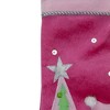 Northlight 20.5" Pink Embroidered Ice Skating Snowman and Christmas Tree Stocking - image 3 of 3