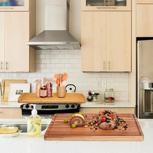 EcoSummer 30x20" Bamboo Cutting Board, Extra Large Wooden Noodle & Carving Board for Kitchen, Stove, Sink. - 1 of 4