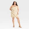 Women's Knotted Y-Neck Linen Mini A-Line Dress - Wild Fable™ - 3 of 3