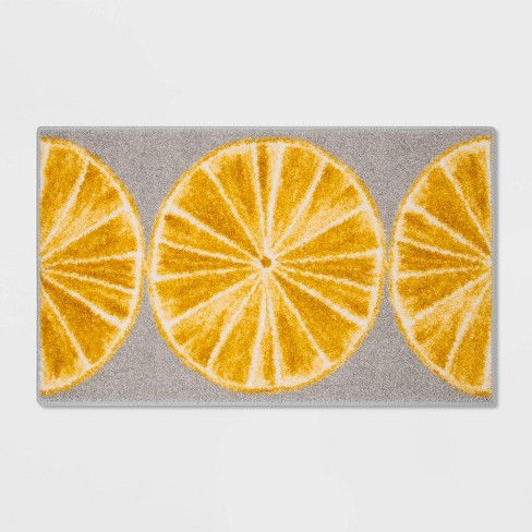 34 X 20 Latex Lemon Slice Kitchen Rug Threshold Target