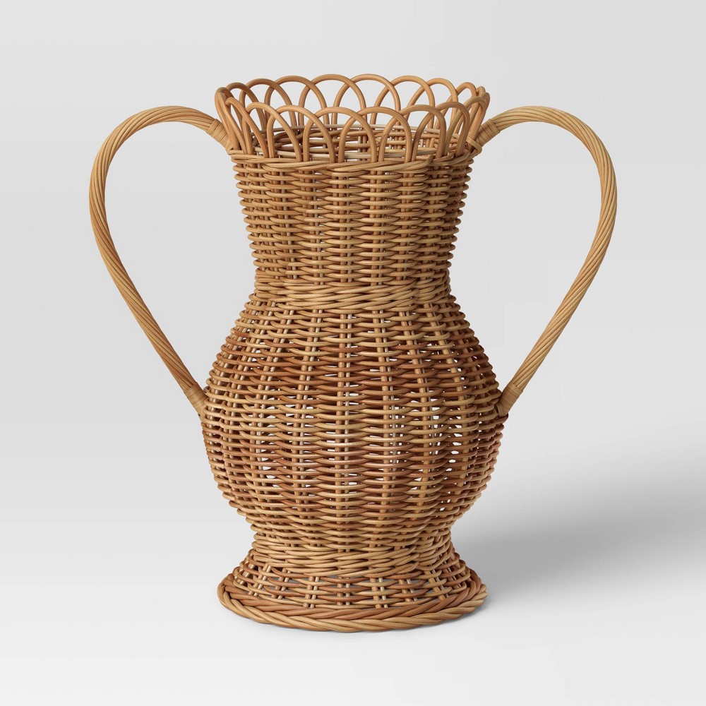Photos - Vase Large Rattan  Natural - Threshold™
