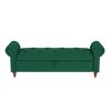 63" End of Bed Button Tufted Velvet Ottoman Bed Bench,Rolled Armed Ottoman Couch Long Bench,Dining Bench with Wood Legs for Entryway-Maison Boucle - 3 of 4