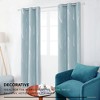 Deconovo 2 Panels Silver Printed Blackout Curtains with Wave, 6 Grommets for Bedroom - 4 of 4