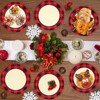 Hachikiko Red and Black Buffalo Plaid Paper Plates, 80 Count Lumberjack Decorative Party Plates Gingham Disposable Dinner Plates Plaid Party Supplies - 4 of 4
