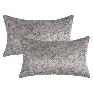 REGALWOVEN Velvet Solid Decorative Scallop Texture Modern Pillowcases 2 Pcs - 1 of 4