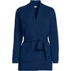 Lands' End Women's Fine Gauge Milano Belted Long Line Cardigan Sweater - 3 of 4