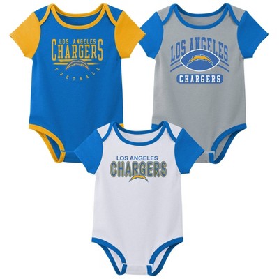 Image of NFL Los Angeles Chargers Infant Boys' 3pk White Bodysuit - 12M