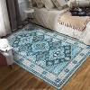 Washable Rug with TPR Non-Slip Backing, Thin Distressed Vintage Rug Low-Pile Floor Carpet Stain Resistant Rugs for Living Room Bedroom, Entryway - 2 of 4