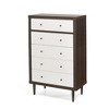 Mid-Century Modern Nordic 5-Drawer Chest of Drawers, Faux Wood Dresser with Rubberwood Legs, Bedroom Storage Cabinet - Christopher Knight Home - 4 of 4
