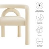 Modway  Astrid Upholstered Barrel Dining Chair in Porcelain Performance Velvet – Open Back Velvet Dining Room Chair with Arms - 4 of 4