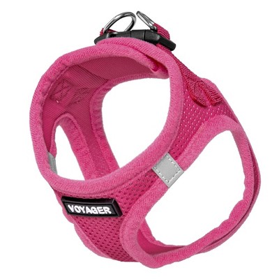 Fuchsia Reflective Mesh Step-In Dog Harness for Medium Pets
