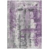 Purple And Ivory Abstract Washable Indoor Outdoor Area Rug - 4 of 4
