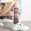 Anna-Kaci Women's 2 Pairs Striped Casual Sports Cotton Socks Soft Breathable Durable Everyday Comfort Fit - 4 of 4