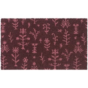 Balta Rugs 1'5"x2'5" Block Print Floral Natural Papilio Coir Doormat - 1 of 4