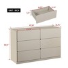 CAVINAS 6 Drawers Dresser for Bedroom,Modern Dresser with Hidden Handle for Kids Room,Living Room,Entry and Hallway,Gray White/Gray - 3 of 4